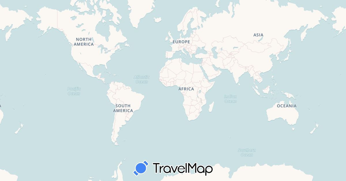 TravelMap itinerary: driving, plane in Bangladesh, Colombia, India, Sri Lanka, Maldives, Qatar, Singapore, Thailand, United States, South Africa (Africa, Asia, North America, South America)